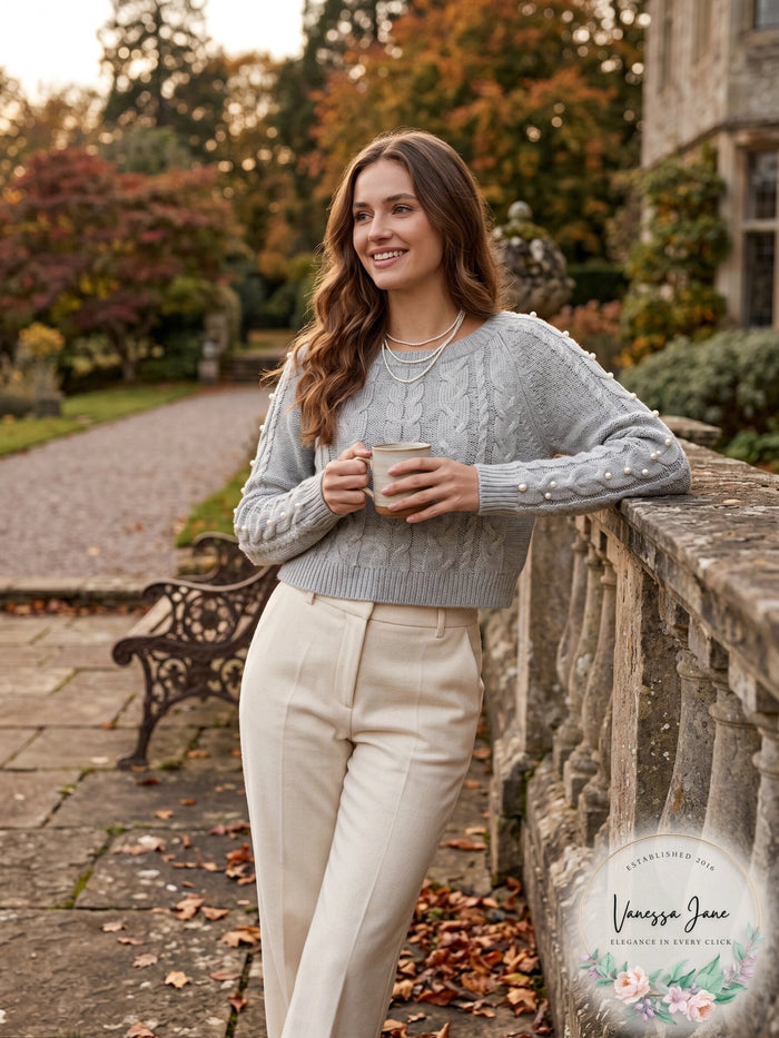 Freshman Juniors Embellished Cropped Sweater,Size Large by Vanessa Jane