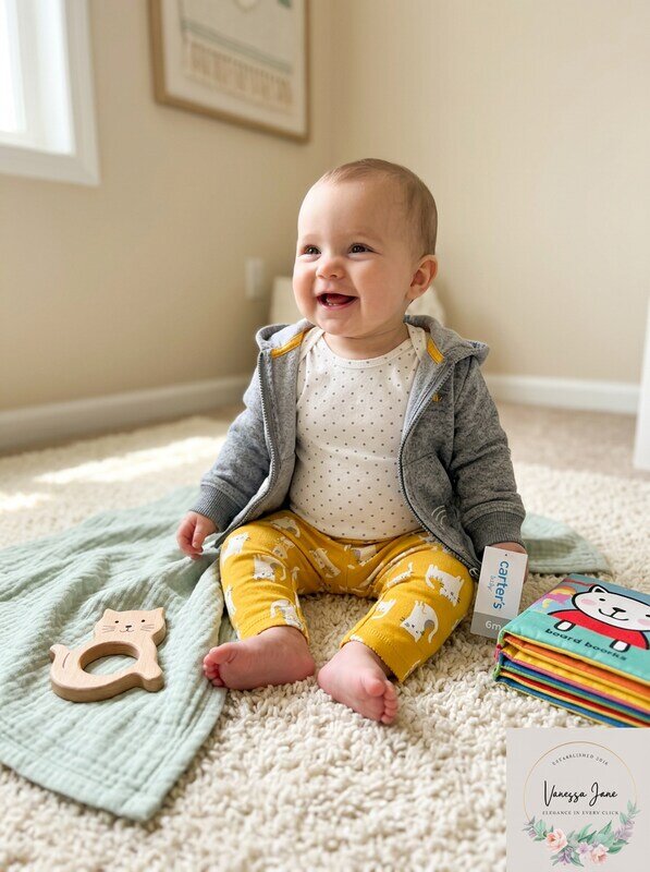 Carters Baby girl 3-Pc Fleece Hoodie, Size 6 Months by Vanessa Jane