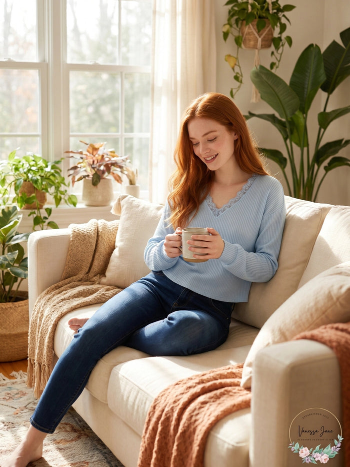LoveFire by Topson Juniors Lace Trim Thermal Top by Vanessa Jane
