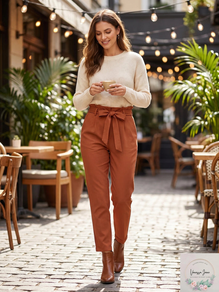 Bar III Womens High Rise Ruched Paperbag Pants, Size XXL by Vanessa Jane