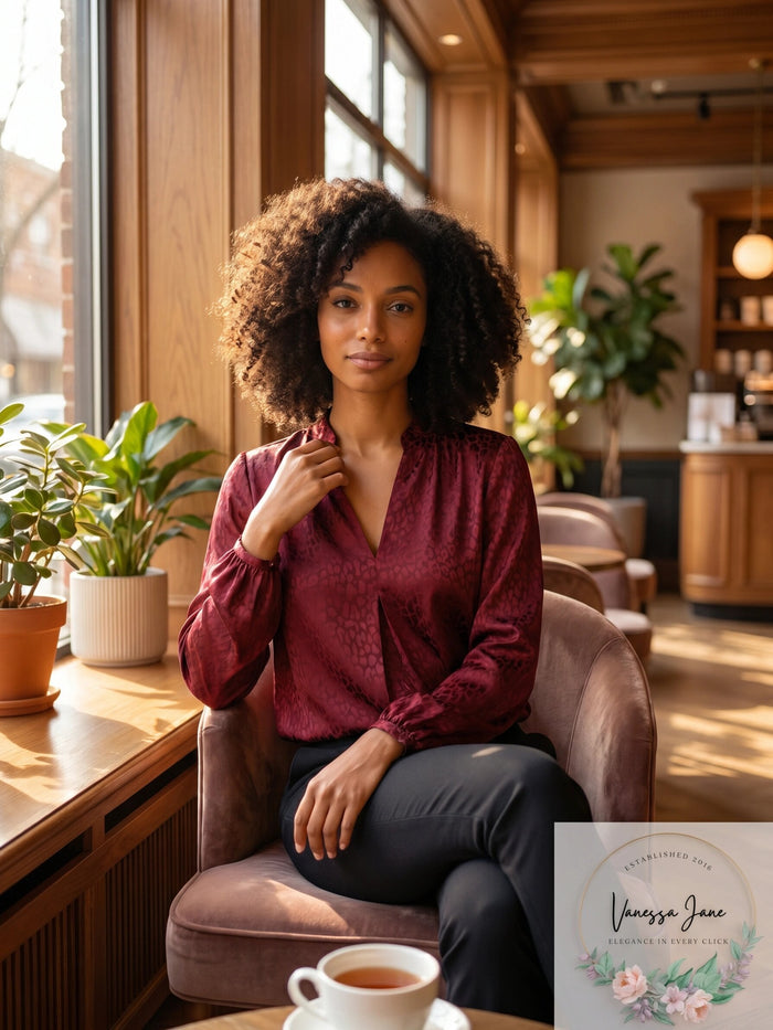 Michael Michael Kors Satin Jacquard Blouse by Vanessa Jane