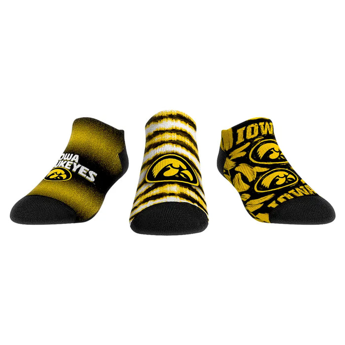 Iowa Hawkeyes - Low Cut - Make Some Noise (3-Pack) by Rock 'Em Socks