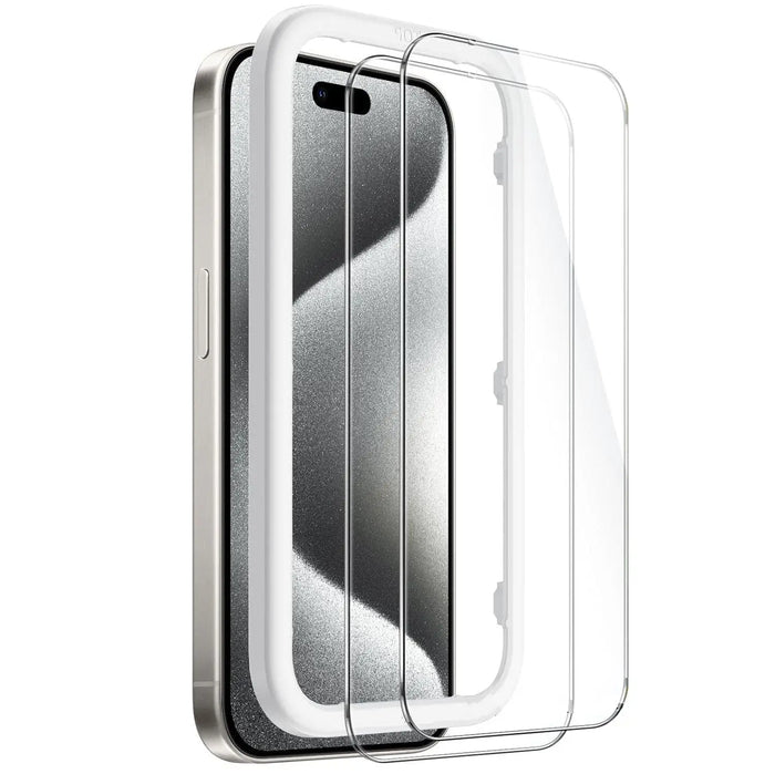iPhone 15 Pro Tempered Glass Screen Protector - 2-Pack, Anti-Fingerprint | ZeroDamage by Zerodamage Sahara Case LLC