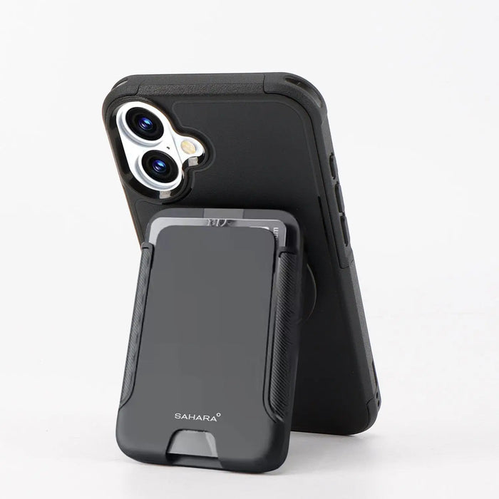iPhone 16 Plus Rugged Wallet Case with Kickstand - MagSafe, Card Holder | Raider Series by Zerodamage Sahara Case LLC