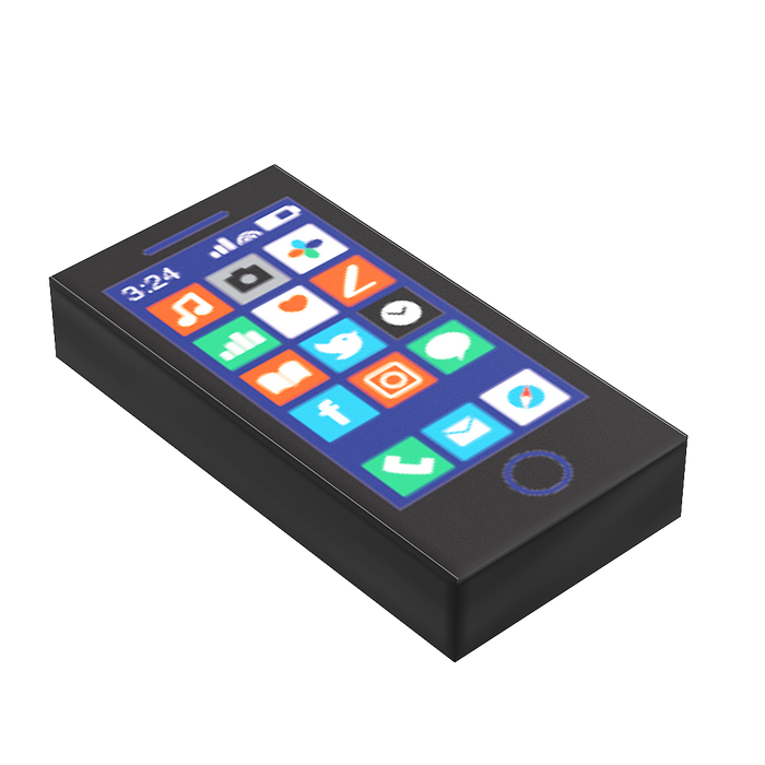 Mobile Phone Tile (1x2 Tile) for Minifigs by B3 Customs