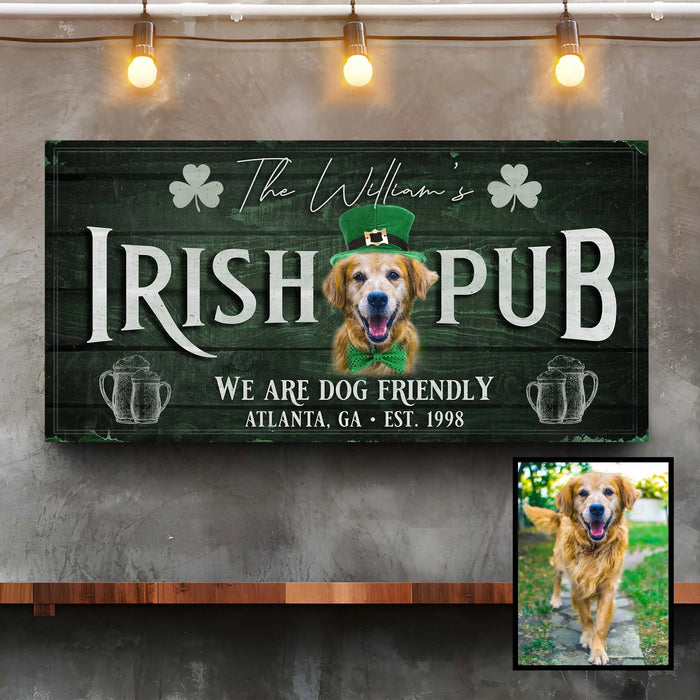 Irish Pub Dog Portrait Sign by Tailored Canvases