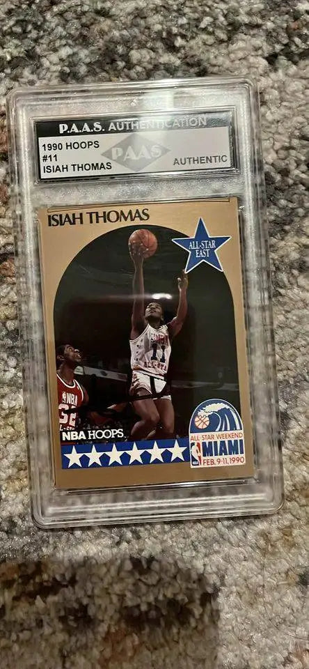 Isiah Thomas 1990 NBA Hoops #11 All-Star Detroit Pistons Card PAAS Authentic by Price Is Right Miami