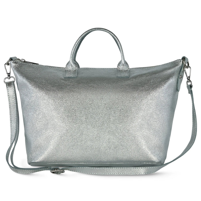 Italian Genuine Metallic Suede Top-Handle Bag | Padova by TAKEASY