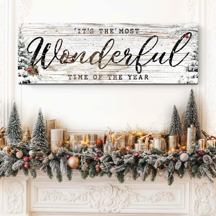 It's the most Wonderful Time of the Year Christmas Sign V by Tailored Canvases