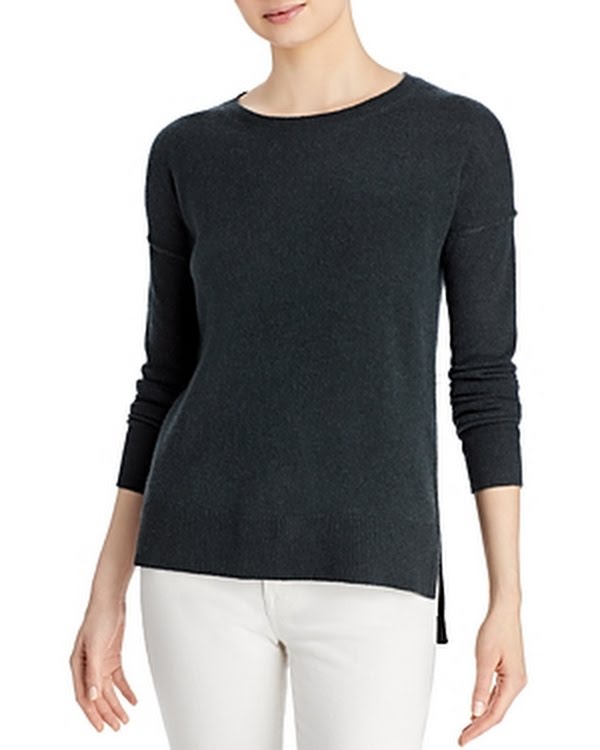 Aqua Cashmere High Low Cashmere Sweater by Vanessa Jane