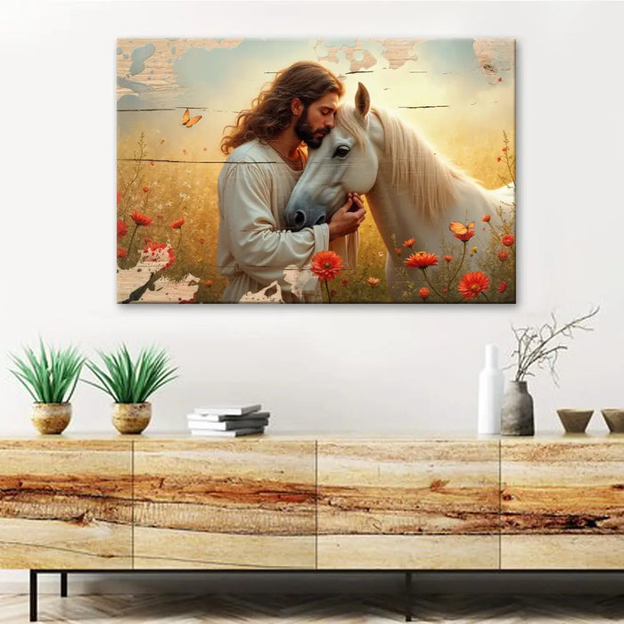 Jesus and Horse Faith Wall Art II by Tailored Canvases