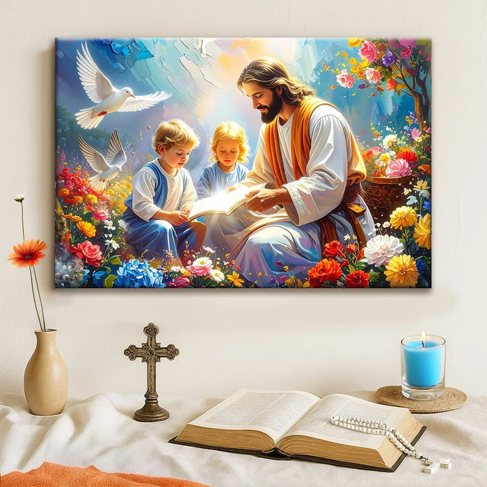 Jesus With Children Faith Wall Art IV by Tailored Canvases