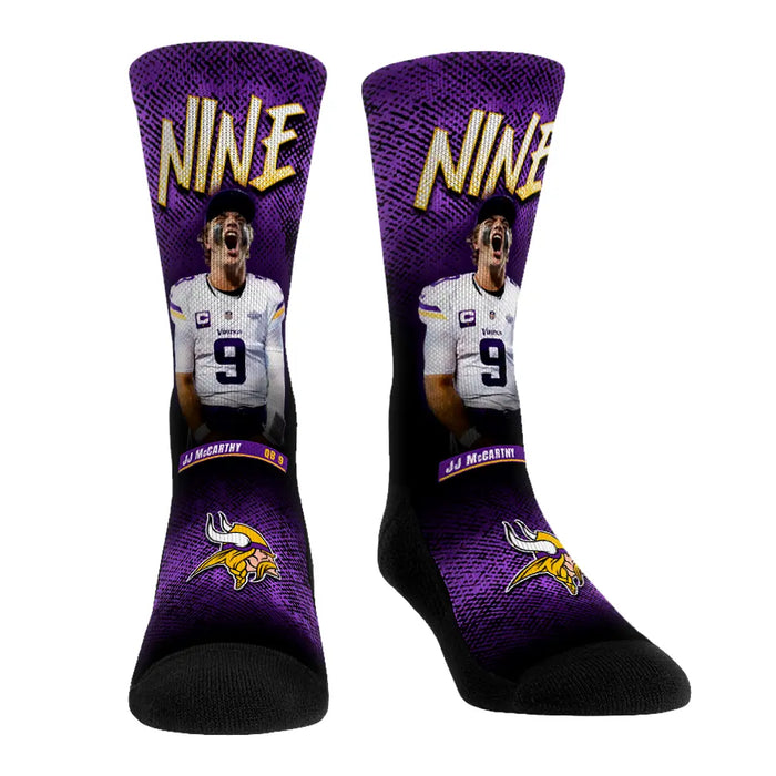 JJ McCarthy - Minnesota Vikings - Nine by Rock 'Em Socks