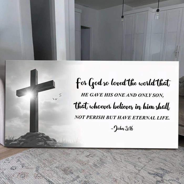 John 3:16: For God So Loved The World Faith Sign VI by Tailored Canvases