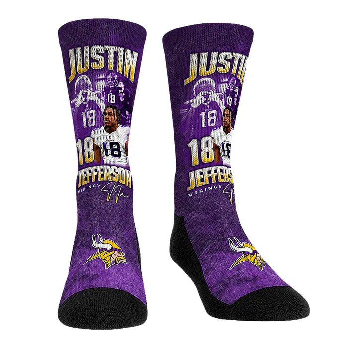 Justin Jefferson - Minnesota Vikings - Retro Photo by Rock 'Em Socks