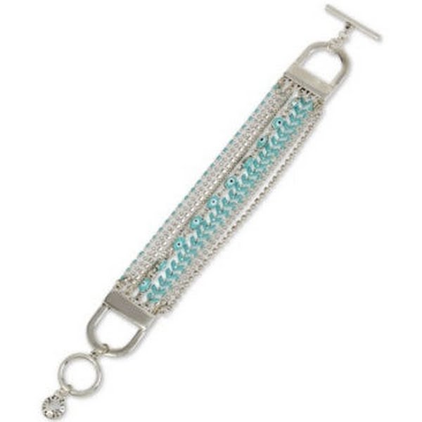 BCBGeneration Silver-Tone Crystal, Stone Mystical Eye Multi-Row Bracelet by Vanessa Jane