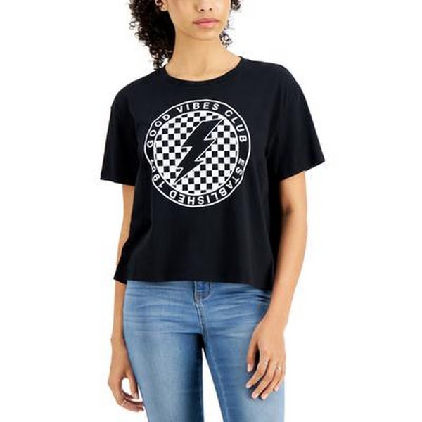 Grayson Threads Black Juniors Good Vibes Club T-Shirt, Size Medium by Vanessa Jane