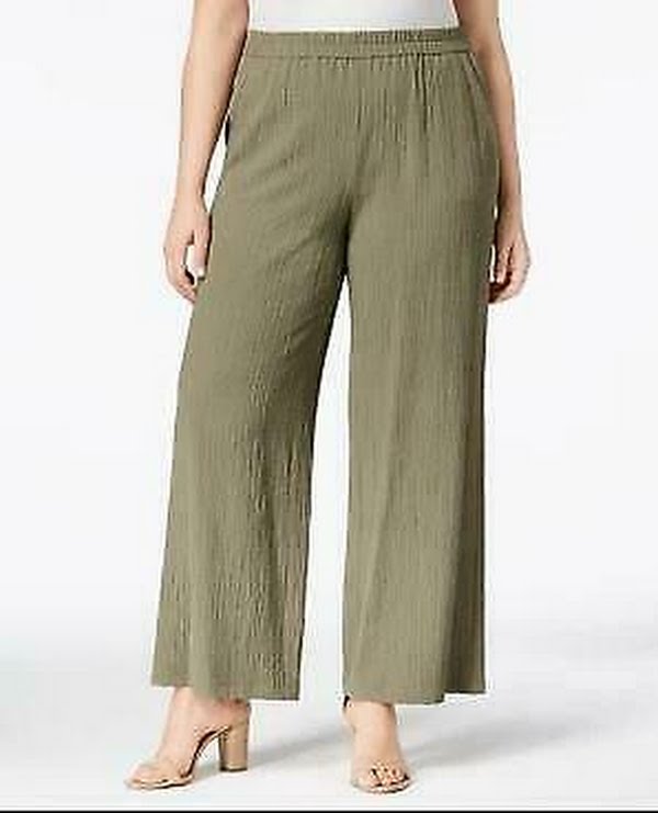 Jm Collection Plus Size Textured Wide-Leg Pants, Size 2XP by Vanessa Jane