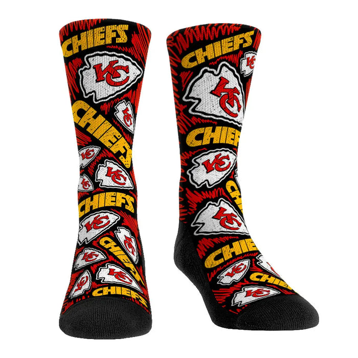 Kansas City Chiefs - Logo Sketch (Black) by Rock 'Em Socks