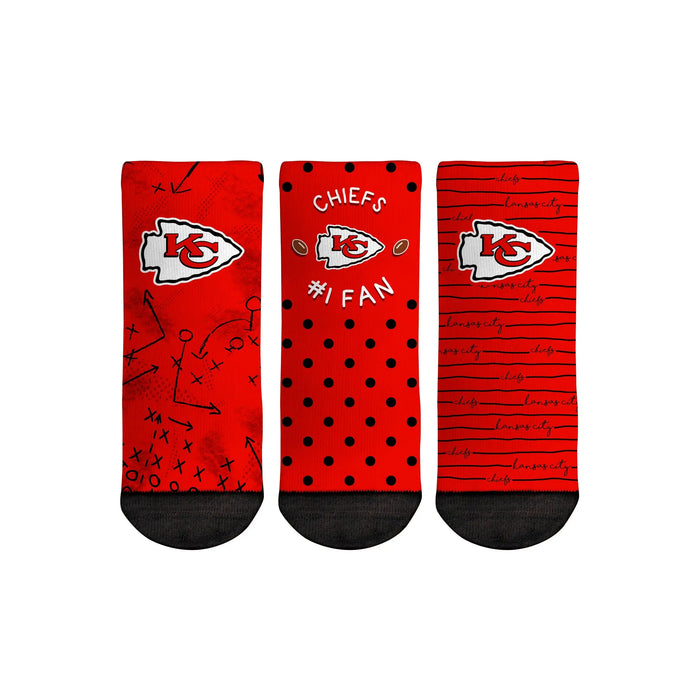 Kansas City Chiefs - Number 1 Fan 3-Pack (Toddler) by Rock 'Em Socks