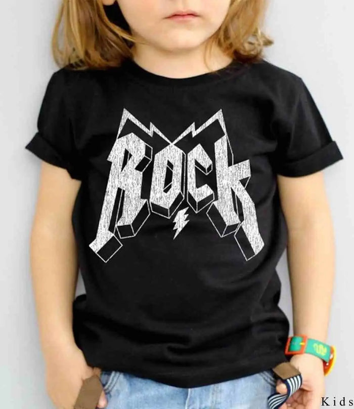Kids Rock Graphic Tee - Black by Boutique 23