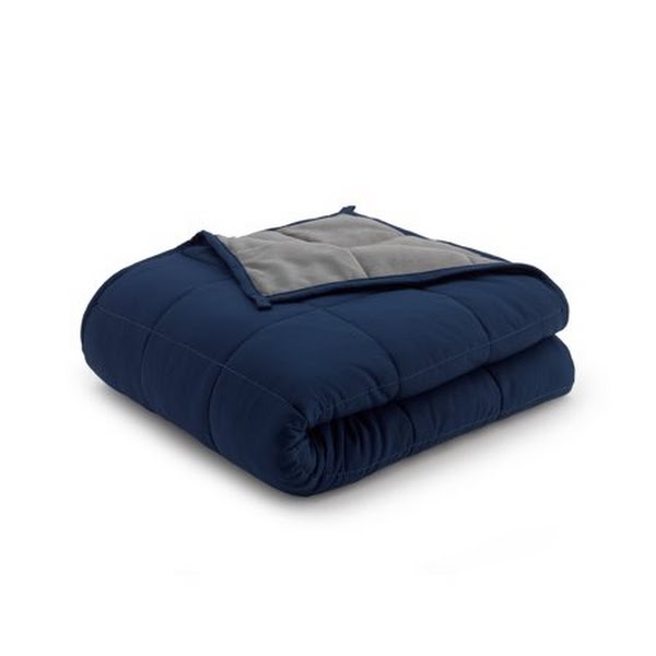 Ella Jayne 20lb Reversible Anti-Anxiety Weighted Blanket - Grey/Navy by Vanessa Jane
