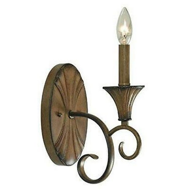 Hampton Bay Chester 1 Light Aruba Teak Wall Sconce by Vanessa Jane