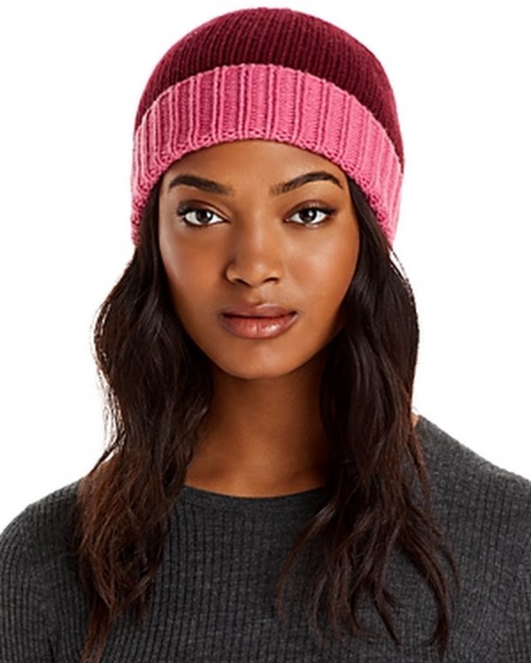 Aqua Colorblock Knit Hat by Vanessa Jane