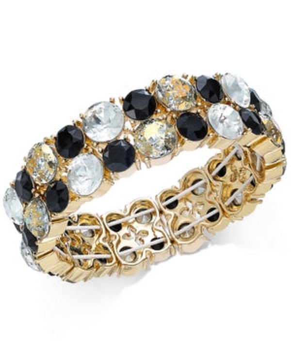 International Concepts Gold-Tone Multi-Stone Stretch Bracelet by Vanessa Jane