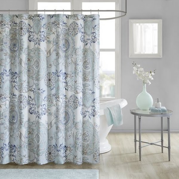 Madison Park MP70-5822 72 X 72 in. Cotton Printed Shower Curtain; Blue by Vanessa Jane