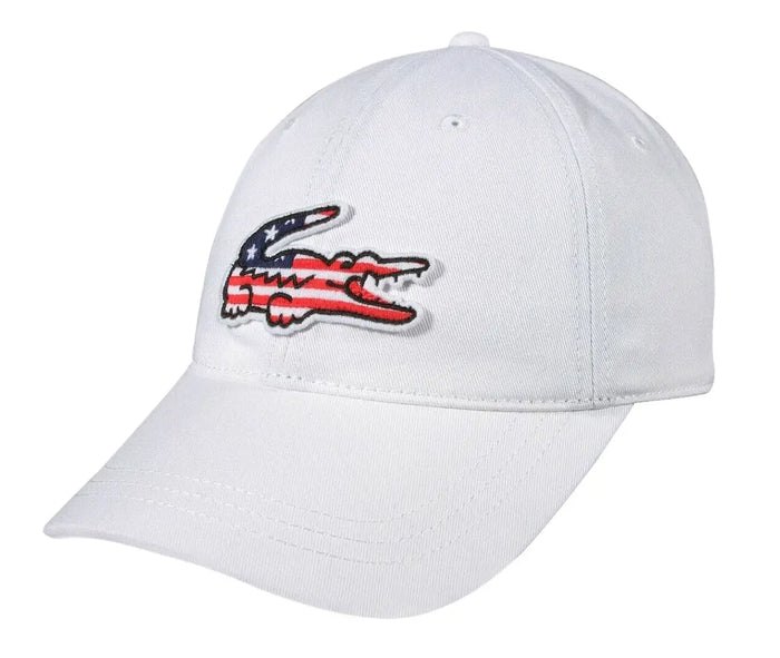 Lacoste Mens Big Croc USA Gabardine Cap by I-Max Fashions