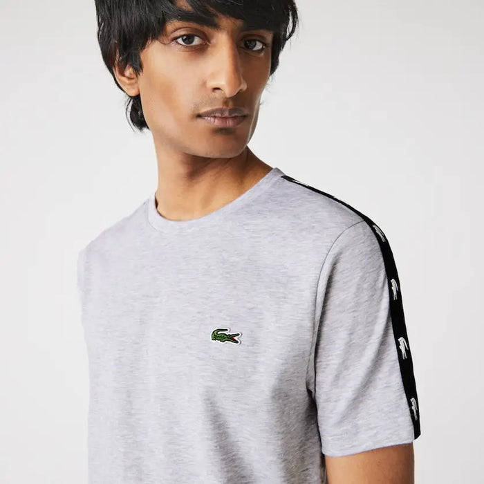 Lacoste Men's Crew Neck Crocodile Bands T-Shirt by I-Max Fashions