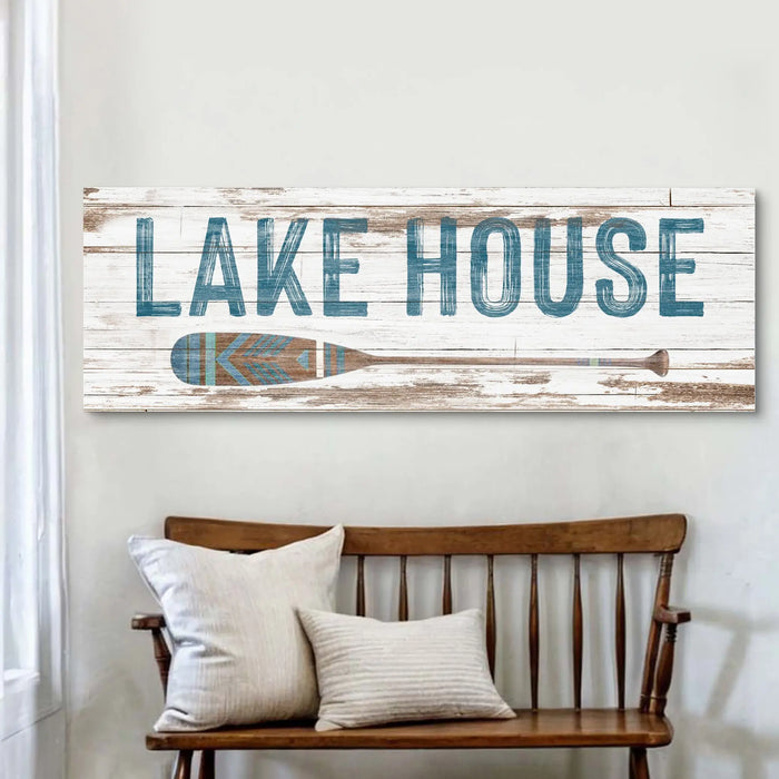 Lake House Coastal Sign II by Tailored Canvases