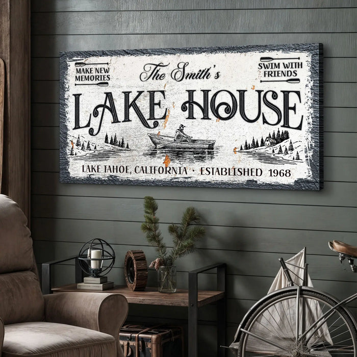 Lake House Sign IX by Tailored Canvases