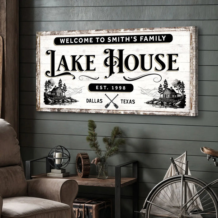 Lake House Sign VIII by Tailored Canvases