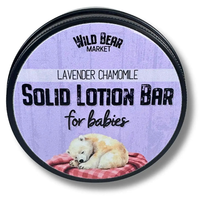 Lavender Chamomile BABY Solid Lotion Bar by Wild Bear Market