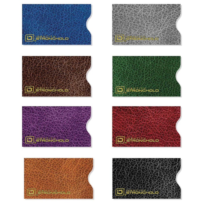 RFID Blocking Credit Card Sleeves - Leather Look 8 Pack by ID Stronghold