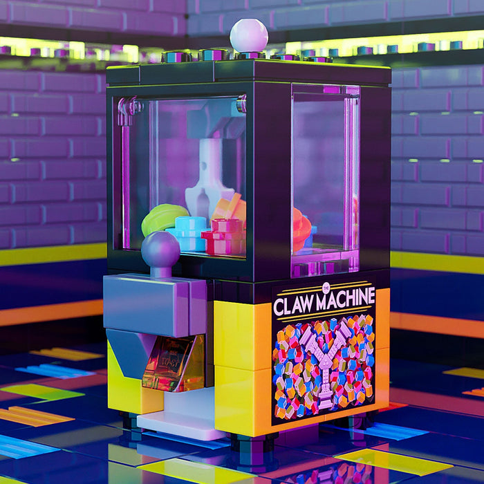 Minifig-Scale Arcade Claw Machine Building Set made from LEGO parts by B3 Customs