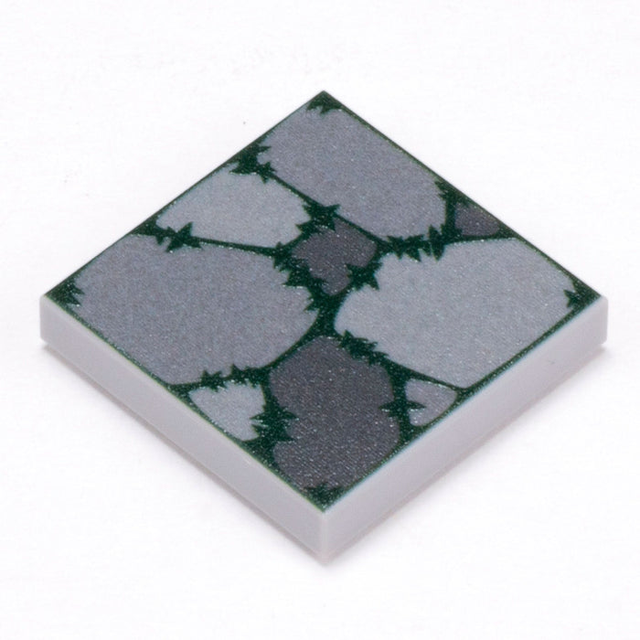 Cobblestone Flooring (Plant Overgrowth) - Custom Printed 2x2 Tile made using LEGO part by B3 Customs