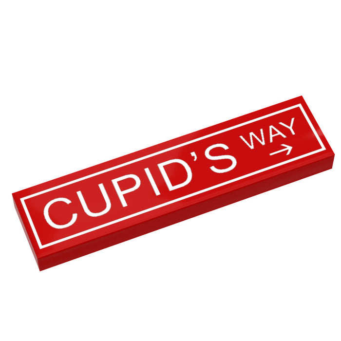 Cupid's Way Street Sign made with LEGO part (1x4 Tile) - B3 Customs by B3 Customs