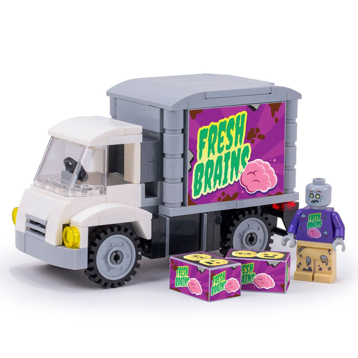 Fresh Brains Zombie Delivery Truck w/ Custom Minifig made using LEGO parts - B3 Customs by B3 Customs