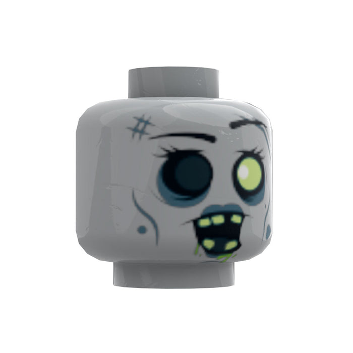 B3 Customs® Zombie #1 Minifig Head by B3 Customs