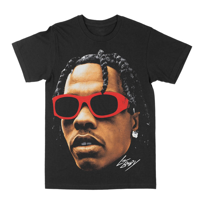 Lil Baby "Big Face Red Shades" Graphic Tee by Obsessed with graphic tees