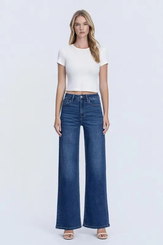 Lila High Rise Soft Wide Leg Jean by Boutique 23