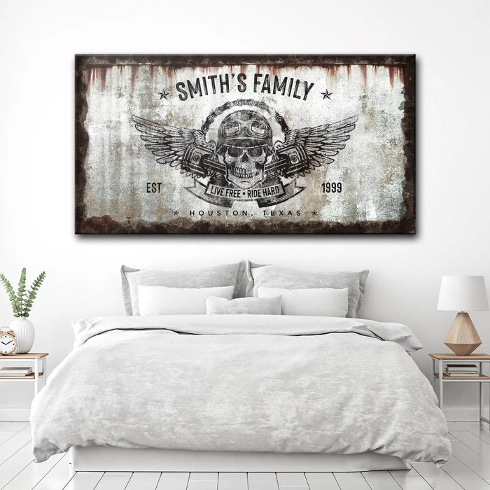 Live Free Ride Hard Sign by Tailored Canvases
