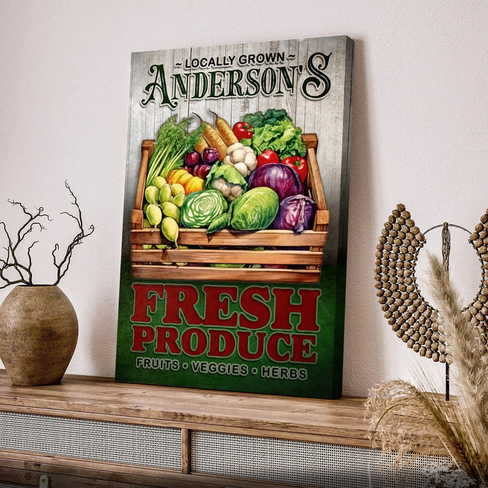 Locally Grown Fresh Produce Sign by Tailored Canvases