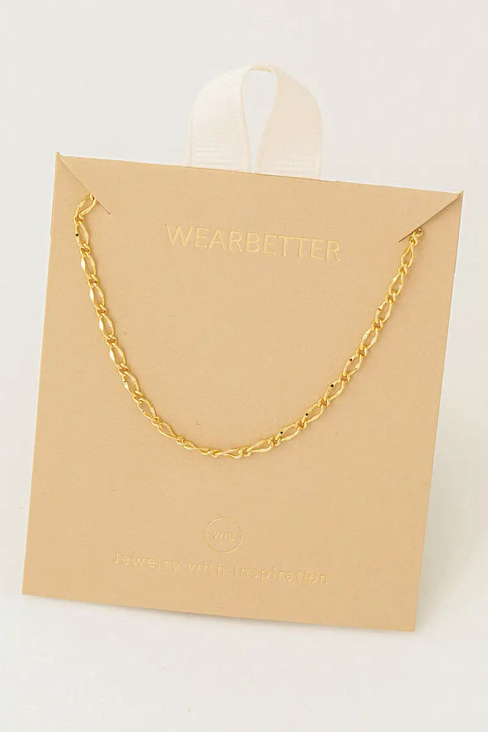 Long Short Chain Pattern Necklace by Boutique 23