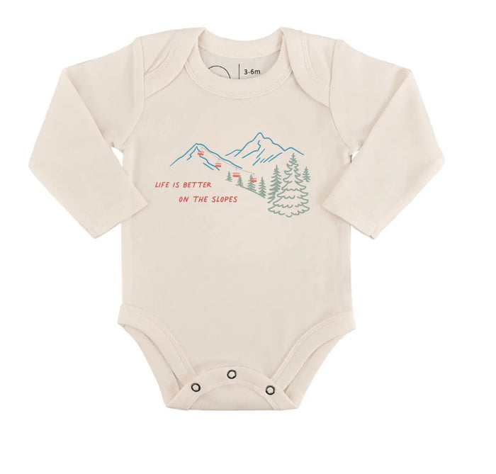long sleeve graphic bodysuit | on the slopes by Finn + Emma