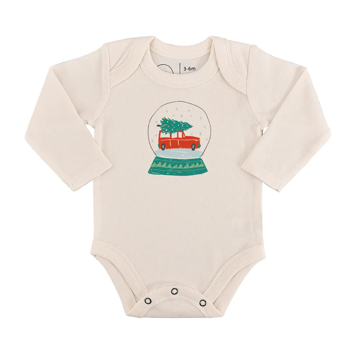 long sleeve graphic bodysuit | snow globe by Finn + Emma