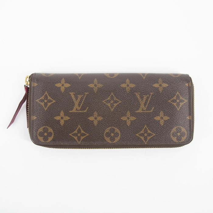 Louis Vuitton Monogram Canvas Clemence Wallet w/ Fuchsia Interior #2184 by Bolt Boutique